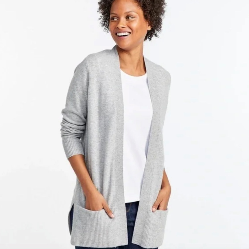 LL Bean Open Cashmere Cardigan with Pockets